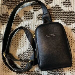 Black Belt Bag with Adjustable Strap and Minimalist Design